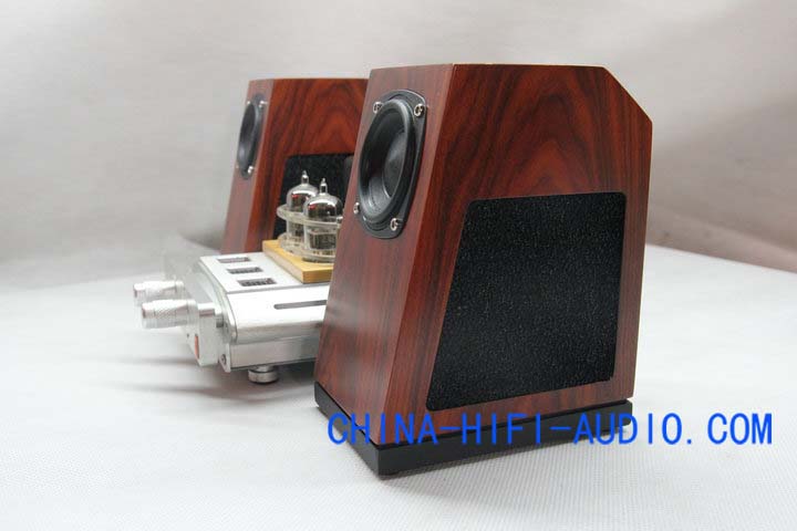 Qinpu V2MKII desktop speakers loudspeakers wood grain pair