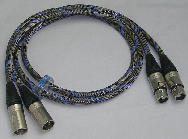 Bada S-8BL Silver/SCC Hybrid audio balance XLR cables 1 meter pair - Click Image to Close