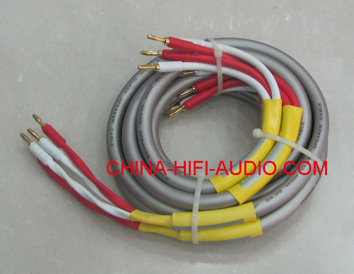 Choseal Bi-Wire speakers cables 4 banana to 8 banana plug pair