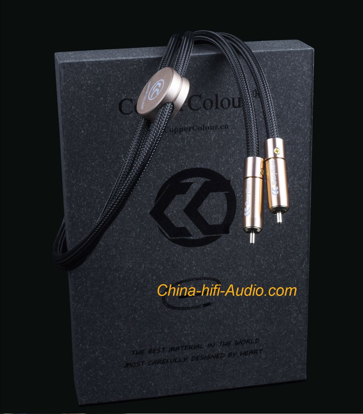 COPPER COLOUR CC interconnect cable RCA plug HiFi audio cord Alpha Teflon pair - Click Image to Close