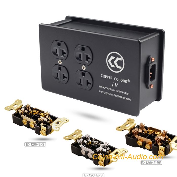Copper Colour CC I-V Hifi power socket Beryllium alloy US plug OCC socket panel [MUIA9831811]