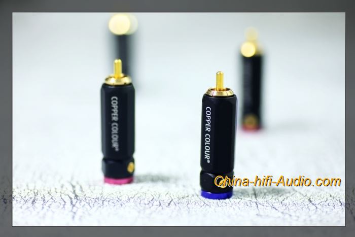 Copper Colour CC RCA plug Hifi audio pure Copper gold-plated lockable connector