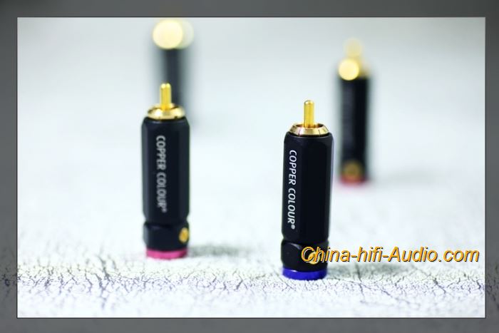 Copper Colour CC RCA plug Hifi audio pure Copper gold-plated lockable connector - Click Image to Close