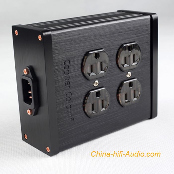 CopperColour CC 4-COPPER HiFi power Socket OFC 4-port output US Plug jack panel - Click Image to Close