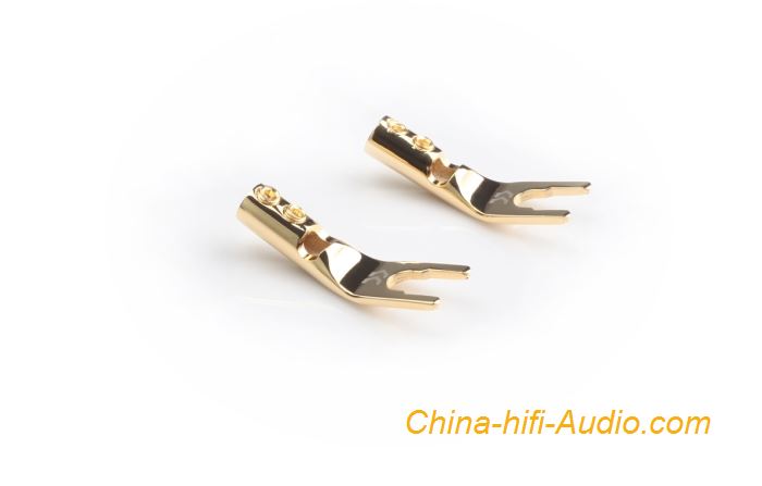 CopperColour CC Hifi audio Y Plug pure copper Gold-plated loudspeaker Connector - Click Image to Close