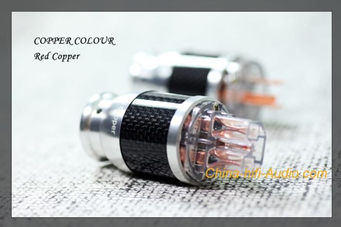 CopperColour CC US Power plug & tail red copper OFC carbon fiber for HiFi audio CopperColour CC US Power plug & tail red copper OFC carbon fiber for HiFi audio