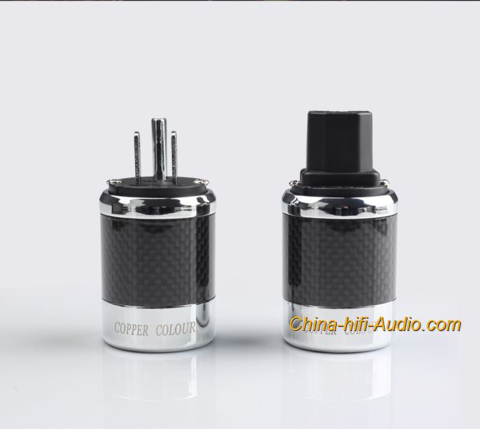 CopperColour CC US pure copper Hifi power plug IEC Rhodium-Plated pin connector CopperColour CC US pure copper Hifi power plug IEC Rhodium-Plated pin connector