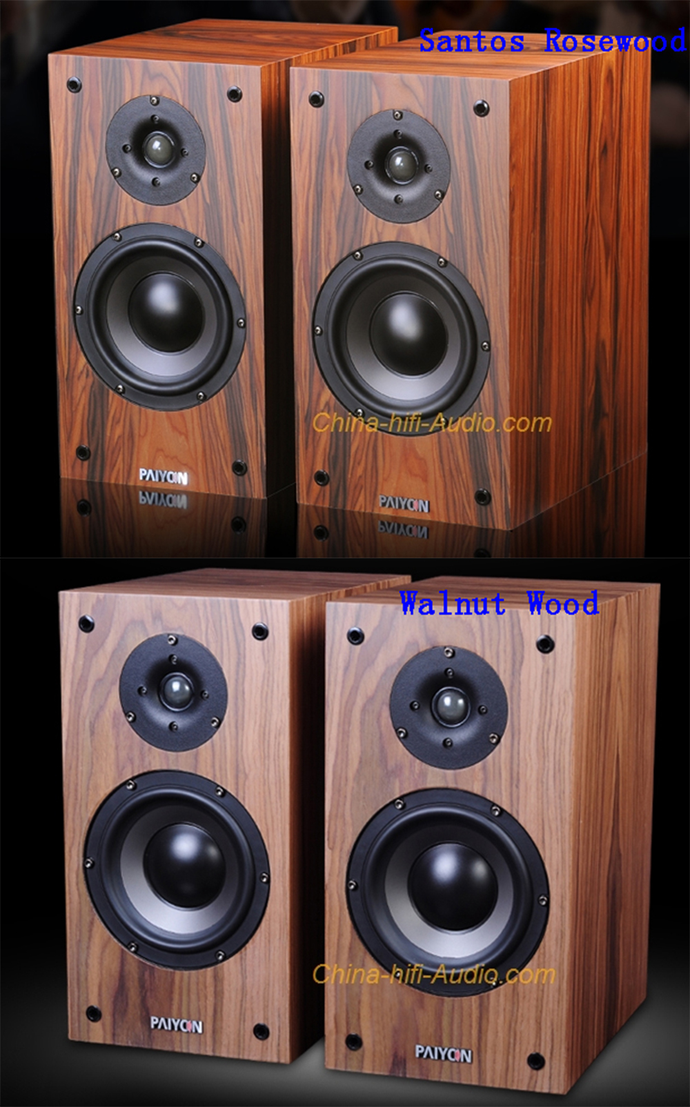 PAIYON P4-2.0 Bookshelf Loudspeaker Audiophile Passive Hi-Fi Audio Speakers Pair
