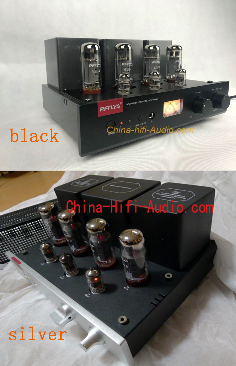 RFTLYS A1 Vacuum Tube EL34-B HIFI Integrated Amplifier With Bluetooth - Click Image to Close