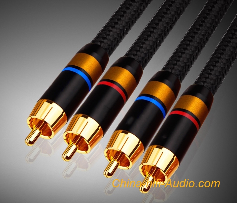 SoundArtist R-G12 pure copper Audio cord pair with Gold-plated RCA connector
