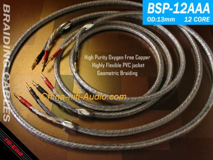 Yarbo BSP-12AAA 13mm speaker cords OFC 12 core audiophile loudspeaker cable pair - Click Image to Close