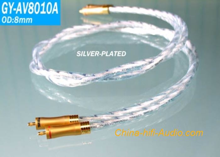 Yarbo GY-AV8010A OFC audiophile cable Silver-plated HIFI audio 4 RCA connectors - Click Image to Close