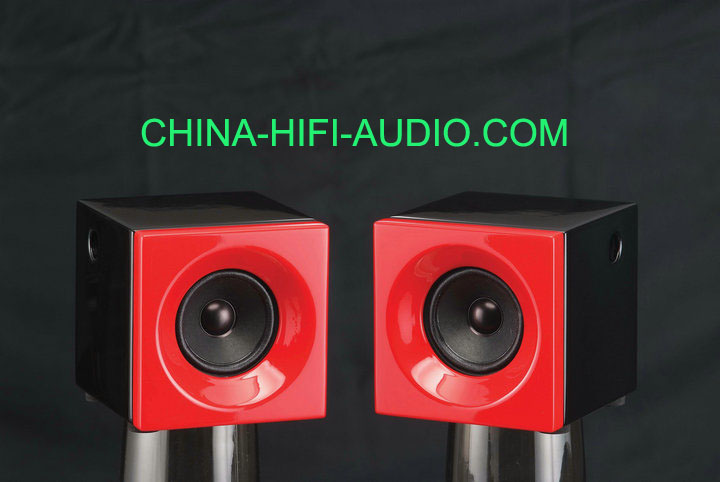 Qinpu DV-1 DV1 tabletop speaker loudspeakers Red pair - Click Image to Close