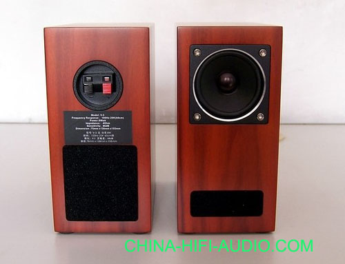 Qinpu V-3 V3 tabletop speaker loudspeakers wood finish pair - Click Image to Close