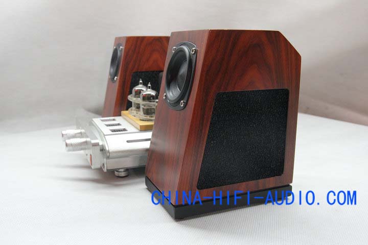 Qinpu V2MKII desktop speakers loudspeakers wood grain pair - Click Image to Close