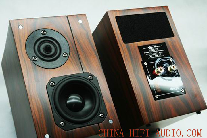 Qinpu VF-3.2 MKII tabletop speakers wood finish Chop pair