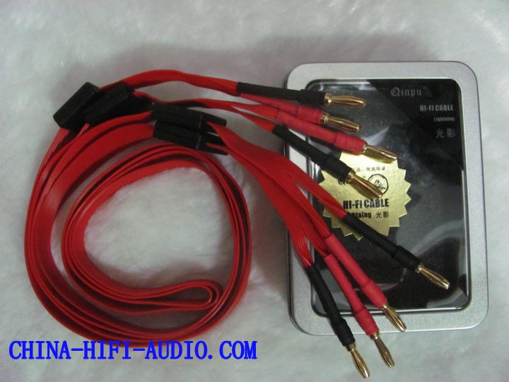 Qinpu lighting speakers loudspeakers cables pair banana Red - Click Image to Close