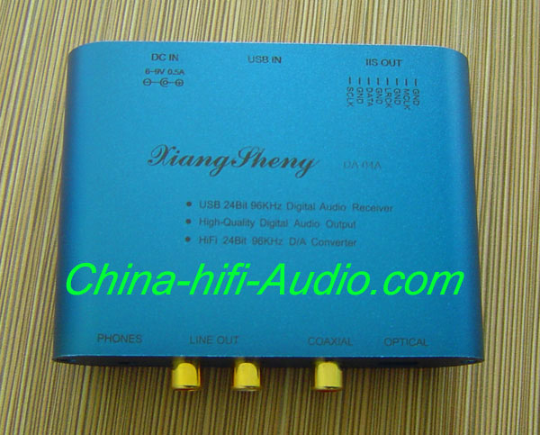 XiangSheng TE7022L DA-04A USB DAC coaxial fiber 24bit 96KHz blue - Click Image to Close