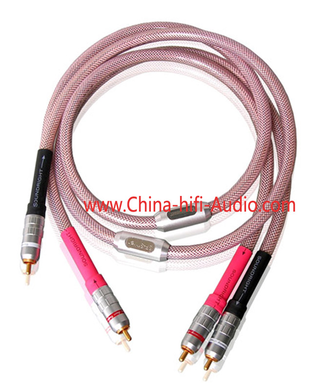 1pair 1m HIFI Acoustic 5N Pure Silver RCA Audio interconnect Cable 